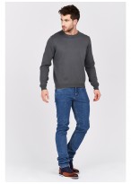 Pull col rond en coton Emmanuelle Khanh-Anthracite