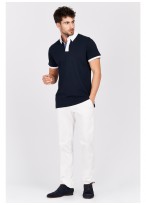Polo col chemise Emmanuelle Khanh-Bleu marine
