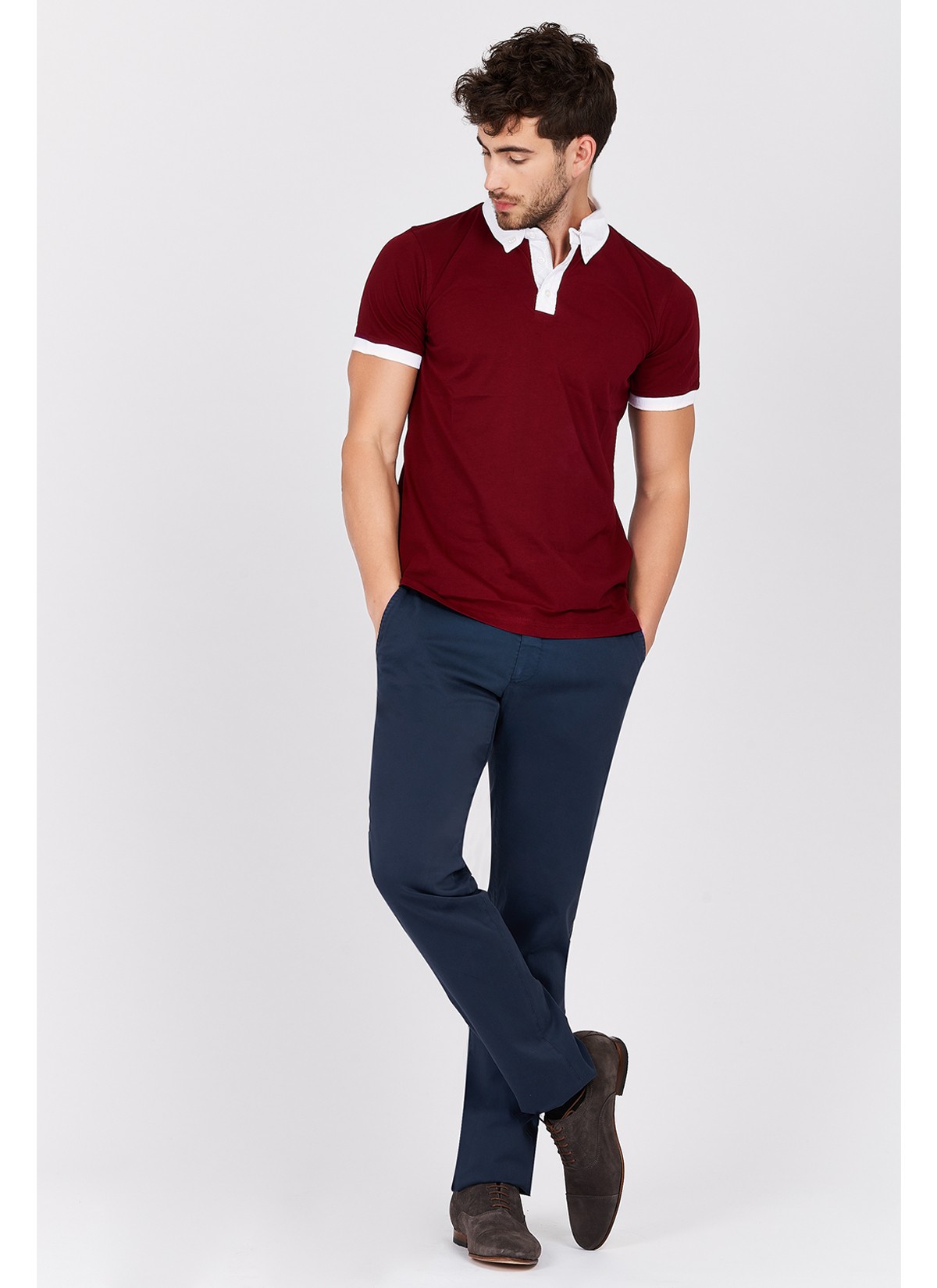 Polo col chemise Emmanuelle Khanh-Rouge