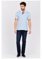 Polo col chemise Emmanuelle Khanh-Bleu ciel