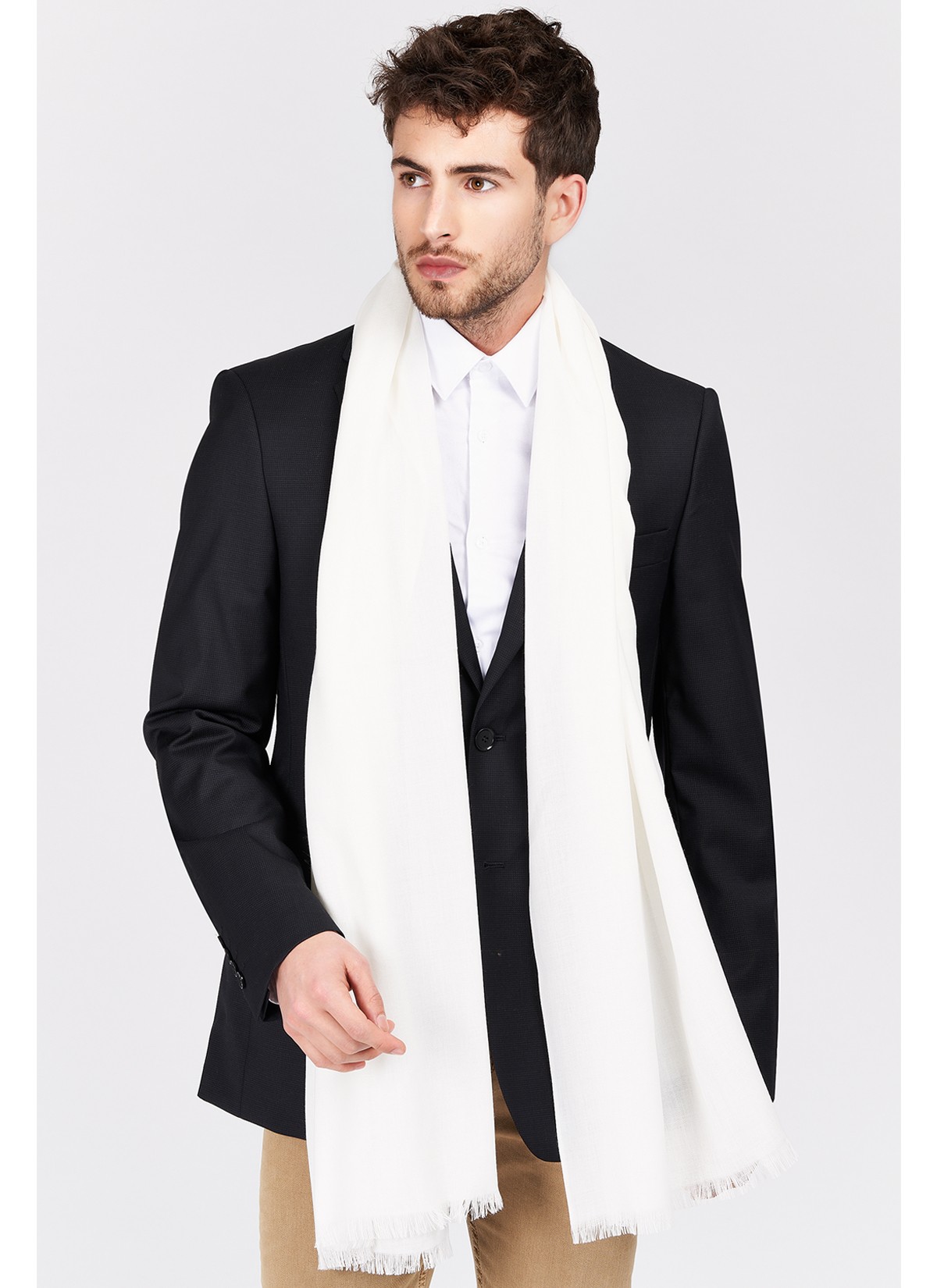 Foulard uni Emmanuelle Khanh-Blanc cassé
