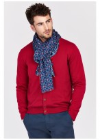 Chèche effet froissé à motif Emmanuelle Khanh-Motif fantaisie bleu et rouge
