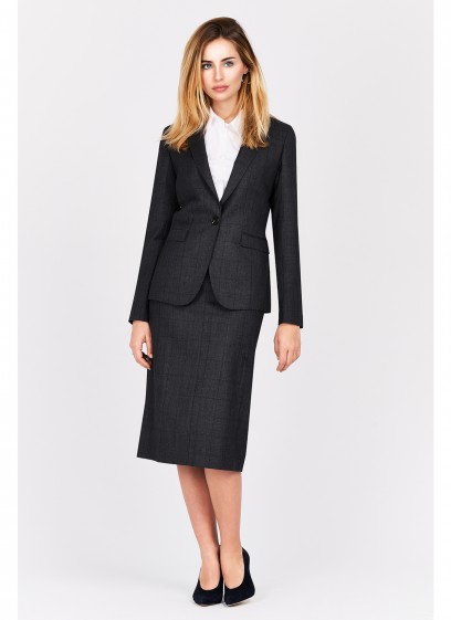 Veste tailleur slim fit Emmanuelle Khanh-Carreaux gris - 56-0143-3