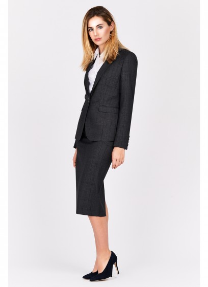 Veste tailleur slim fit Emmanuelle Khanh-Carreaux gris - 56-0143-3