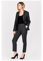 Veste tailleur slim fit Emmanuelle Khanh-Gris à carreaux - 132622M