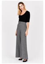 Pantalon large taille haute Emmanuelle khanh-Gris chiné - 6277-30