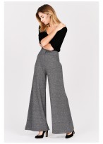 Pantalon large taille haute Emmanuelle khanh-Gris chiné - 6277-30
