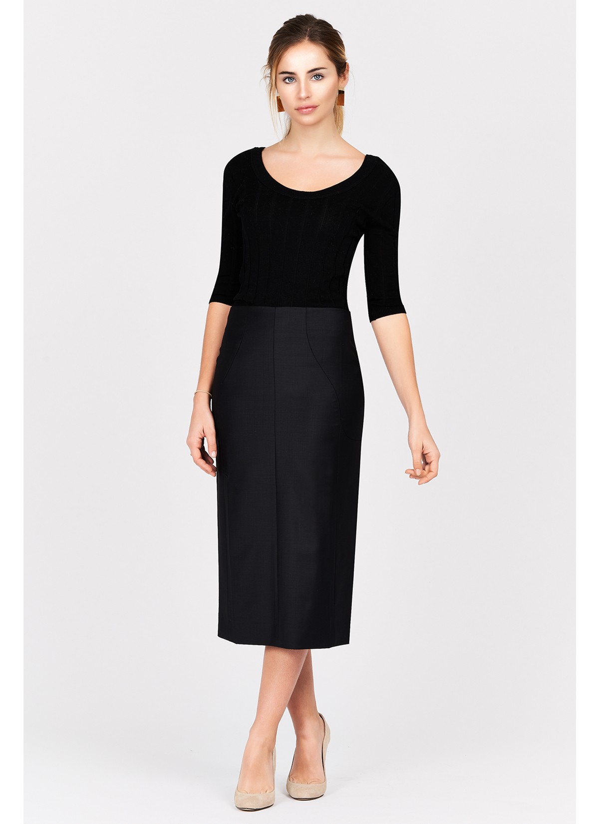 Jupe crayon Emmanuelle khanh-Noir - 6K001101
