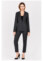 Pantalon slim fit Emmanuelle Khanh-Gris à carreaux - 132622M