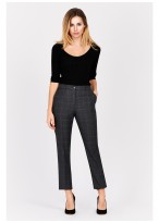 Pantalon slim fit Emmanuelle Khanh-Gris à carreaux - 132622M