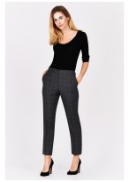 Pantalon slim fit Emmanuelle Khanh-Gris à carreaux - 132622M