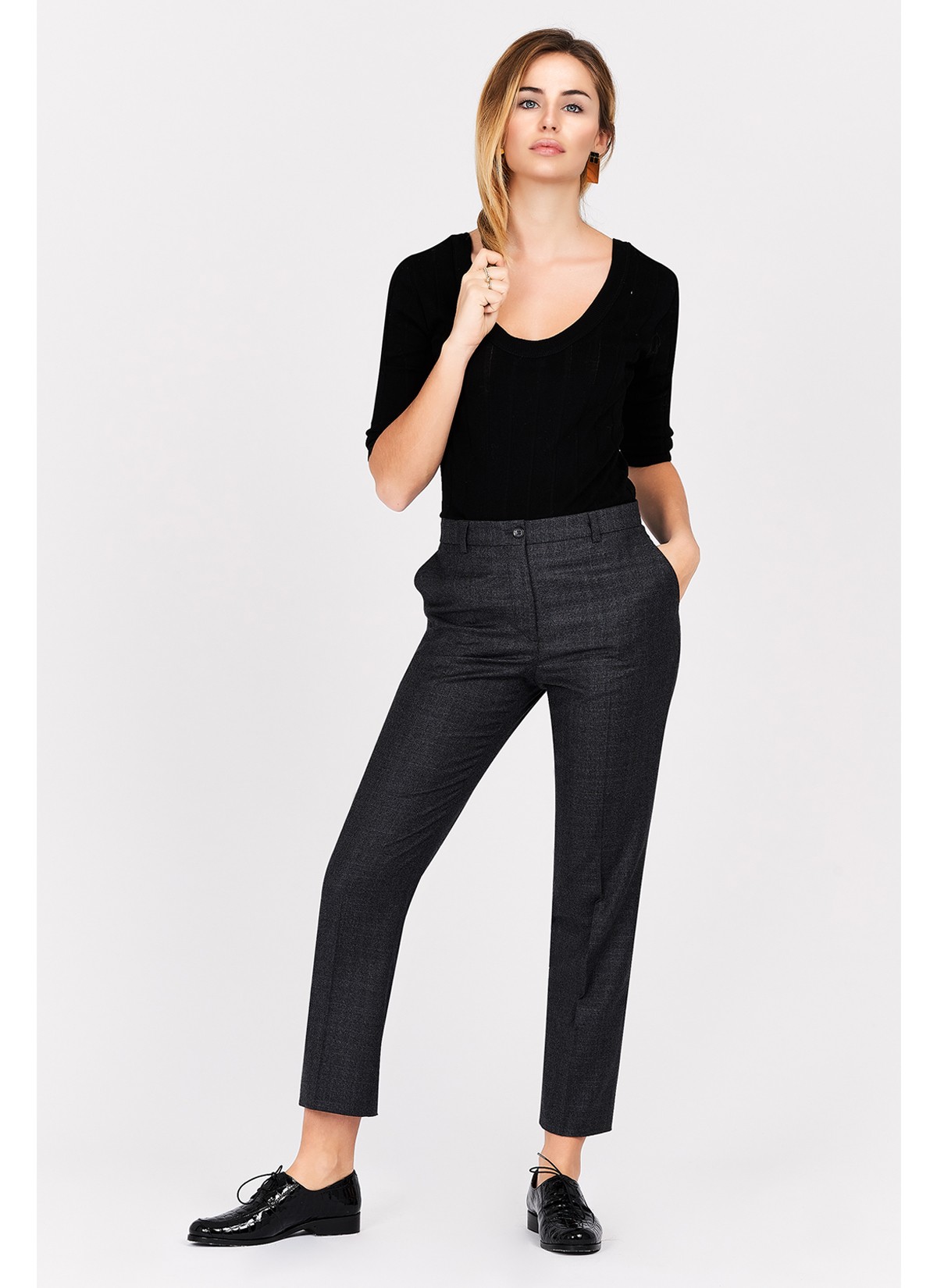 Pantalon slim fit Emmanuelle Khanh-Gris - 4070F-306