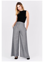 Pantalon large taille haute Emmanuelle khanh-Gris chiné - 5241-61