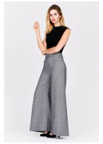 Pantalon large taille haute Emmanuelle khanh-Gris chiné - 5241-61