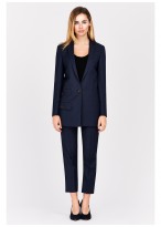 Veste tailleur semi-slim fit Emmanuelle Khanh-Bleu marine - 1013-E1