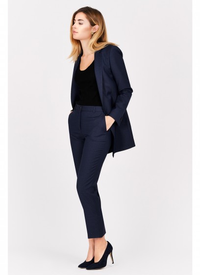 Veste tailleur semi-slim fit Emmanuelle Khanh-Bleu marine - 1013-E1