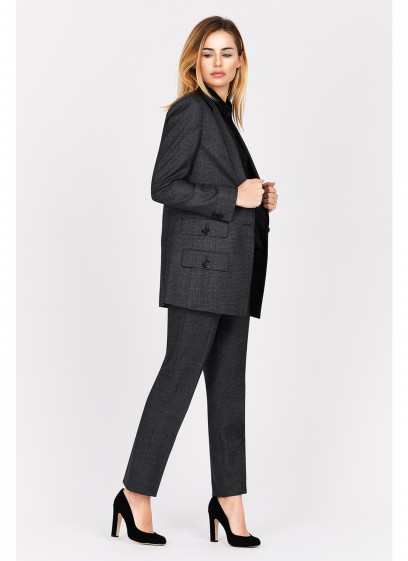 Veste tailleur semi-slim fit Emmanuelle Khanh-Gris - 1881M-310