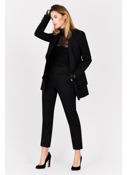 Veste tailleur semi-slim fit Emmanuelle Khanh-Noir - 3266-2-5