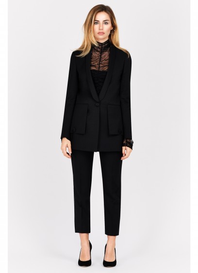 Veste tailleur semi-slim fit Emmanuelle Khanh-Noir - 3266-2-5
