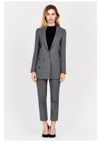 Pantalon slim fit Emmanuelle Khanh-Gris à rayures - 1300R-446