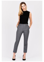 Pantalon slim fit Emmanuelle Khanh-Gris à rayures - 1300R-446