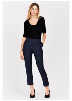 Pantalon slim fit Emmanuelle Khanh-Bleu marine - 1013-E1