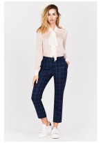 Pantalon slim fit Emmanuelle Khanh-Bleu à carreaux - 8878-500