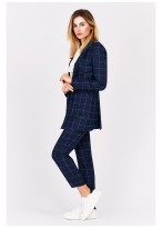 Pantalon slim fit Emmanuelle Khanh-Bleu à carreaux - 8878-500