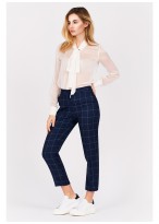 Pantalon slim fit Emmanuelle Khanh-Bleu à carreaux - 8878-500