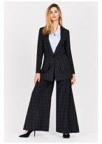 Pantalon large taille haute Emmanuelle khanh-Gris à carreaux - 1340R-938