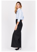 Pantalon large taille haute Emmanuelle khanh-Gris à carreaux - 1340R-938
