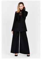 Pantalon large taille haute Emmanuelle khanh-Noir - 3266-2-5