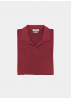 Polo en coton manches courtes Emmanuelle Khanh-Fuchsia
