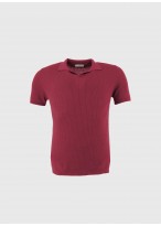 Polo en coton manches courtes Emmanuelle Khanh-Fuchsia