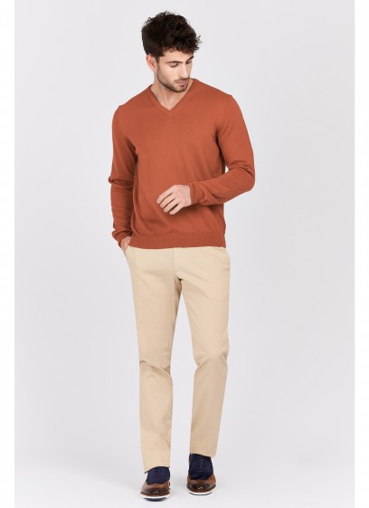 Pull col V en coton Emmanuelle khanh