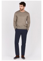 Pull col rond en coton Emmanuelle Khanh-Beige