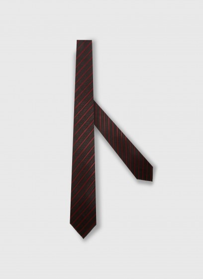 Club stripes silk tie by Emmanuelle Khanh