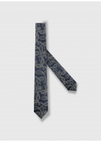 Cravate en soie à motif cashmere Emmanuelle Khanh -Cashemere bleu marine