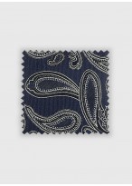 Cravate en soie à motif cashmere Emmanuelle Khanh -Cashemere bleu marine