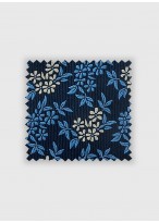 Cravate en soie motif liberty Emmanuelle Khanh -Marine et bleu clair fleurs - 4507 1