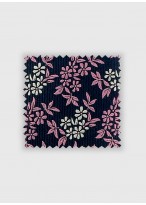 Cravate en soie motif liberty Emmanuelle Khanh -Marine et rose fleurs - 4507 3