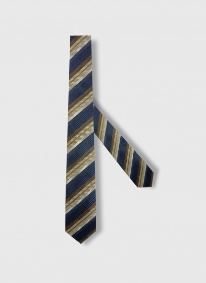 Club stripes silk tie by Emmanuelle Khanh