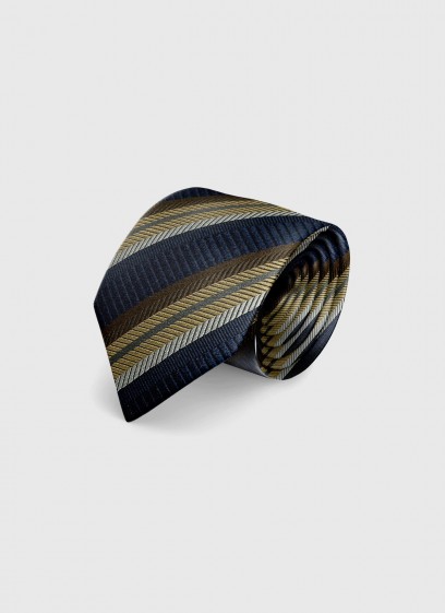 Club stripes silk tie by Emmanuelle Khanh