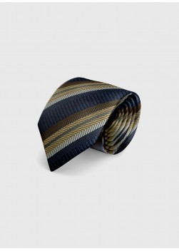 Club stripes silk tie by Emmanuelle Khanh