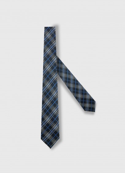 checkered PATTERN SILK TIE EMMANUELLE KHANH