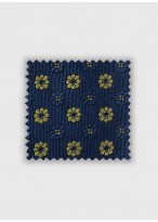 Cravate en soie motif liberty Emmanuelle Khanh -Marine et fleurs jaune - 4414 3