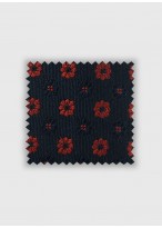 Cravate en soie motif liberty Emmanuelle Khanh -Marine et fleurs rouges - 4414 2