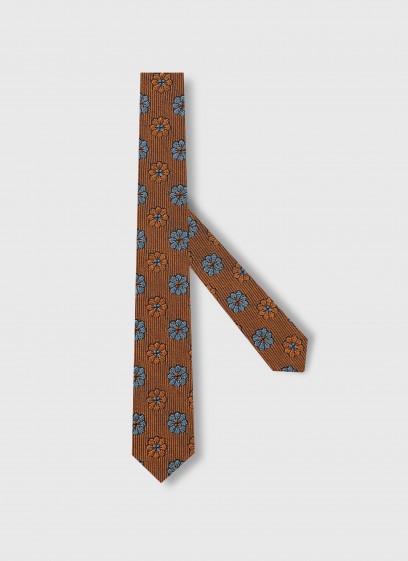 Cravate en soie motif liberty Emmanuelle Khanh 