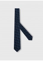 Cravate en soie à motif fantaisie Emmanuelle Khanh -Chaines bleues - 4336 1