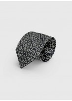 Cravate en soie à motif fantaisie Emmanuelle Khanh -Anthracite motifs gris - 4550 1